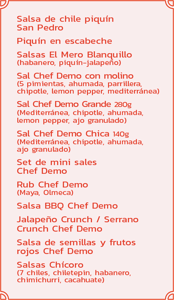 Salsas y Condimentos
