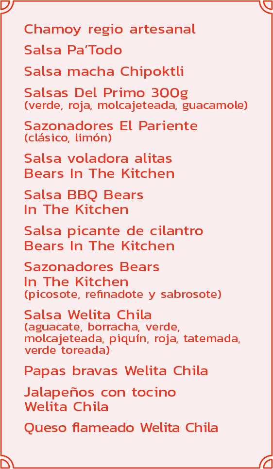 Salsas y Condimentos